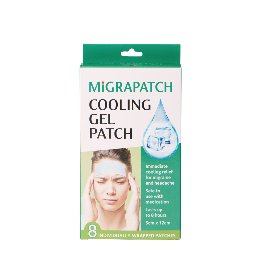 Migraine therapy cooling outlet gel patch
