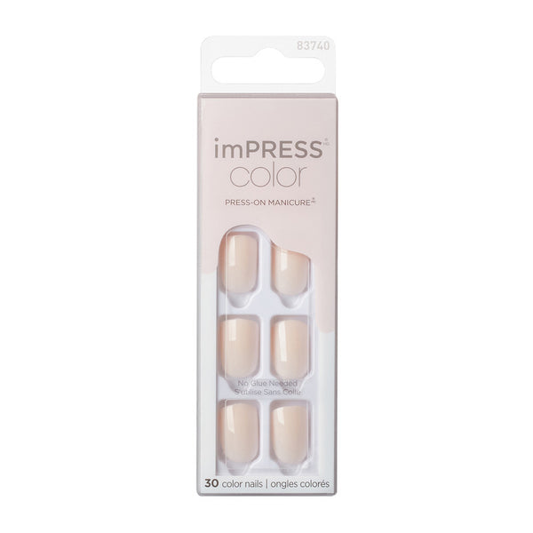 KISS imPRESS Press-On Manicure Nail Kit PureFit Technology Petite Length  Press-On Nails Petite Secrets' Includes Prep Pad Mini Nail File Cuticle  Stick and 30 Fake Nails